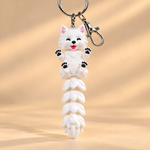 WHITE ARTICULATED DOG KEYCHAIN