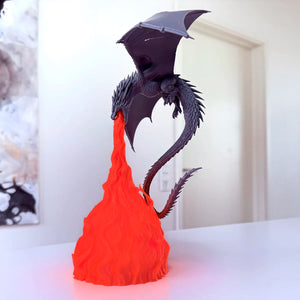 Fantasy dragon LED lamp with 3D printed dragon design