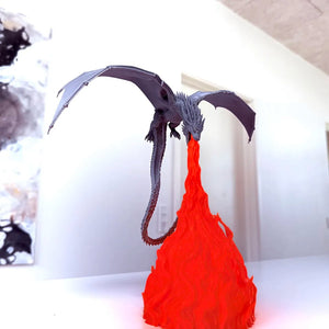 Dragon fantasy desk lamp handmade by Printiqo Studio