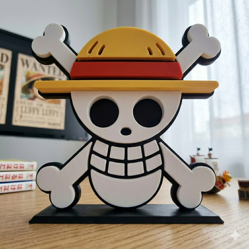 Pirate Skull Flag Desk Stand